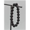 Image 1 : #96- NATURAL BLACK OBSIDIAN BEAD BRACELET 10MM/75"