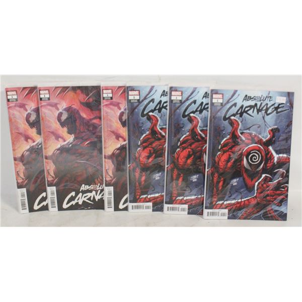 6 ABSOLUTE CARNAGE #1 VARIANTS