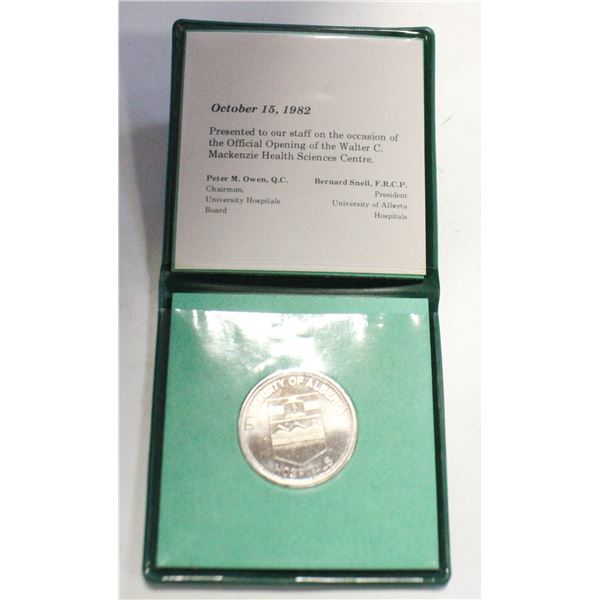 1982 UNIVERSITY O ALBERTA HOSPITALS TOKEN IN