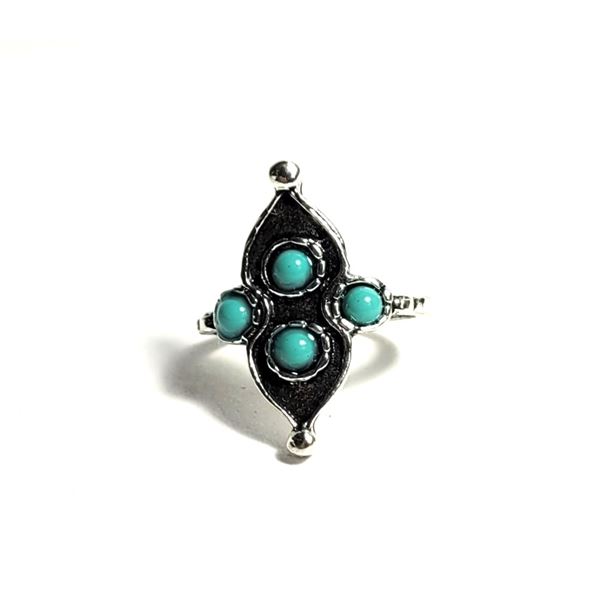 20) SILVER TONE WITH TURQUOISE