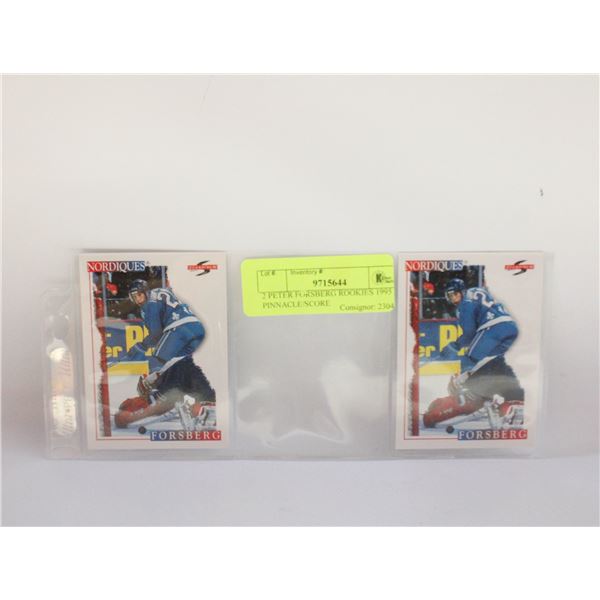 2 PETER FORSBERG ROOKIES 1995 PINNACLE/SCORE