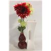 Image 1 : HOME STUDIO VASE 7.3” WITH FLOWERS.19” &