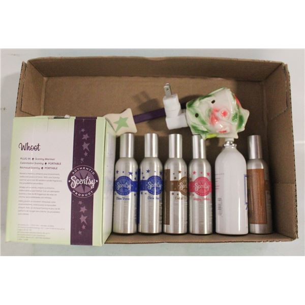FLAT OF SCENTSY ROOM SPRAYS+PLUG IN SCENTSY