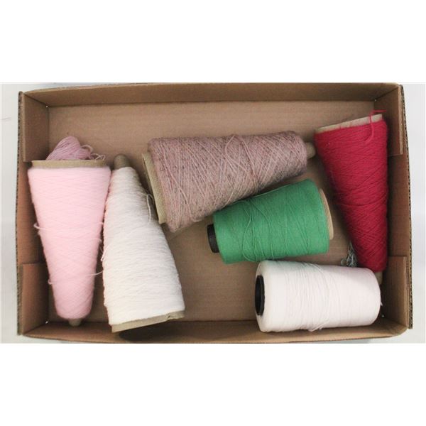 6 LARGE SPOOLS YARN