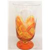 Image 1 : ROMANIA MOUTH BLOWN VASE 8” TALL AMBER