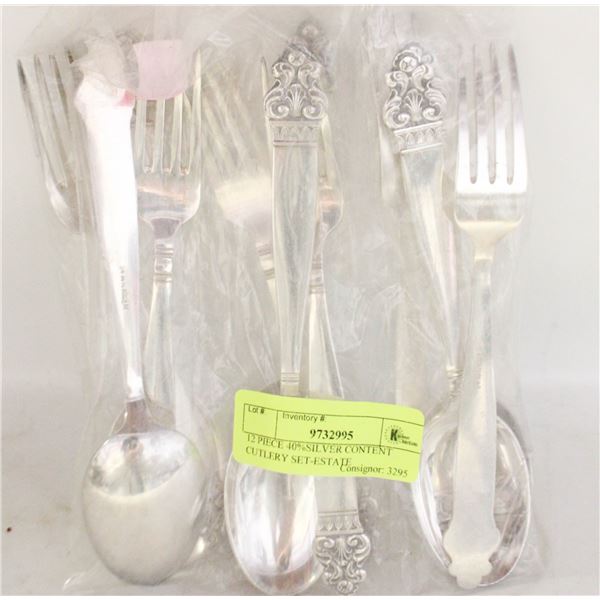 12 PIECE 40%SILVER CONTENT CUTLERY SET-ESTATE