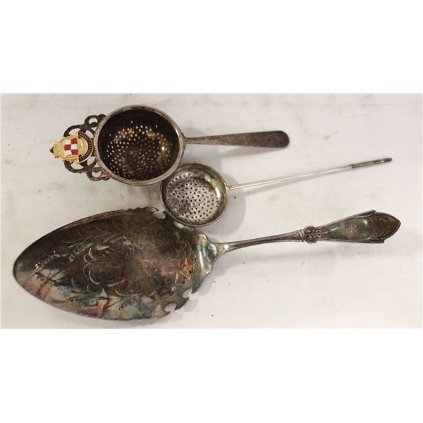 VINTAGE ANTIQUE TEA STRAINERS & PIE SERVER-ESTATE