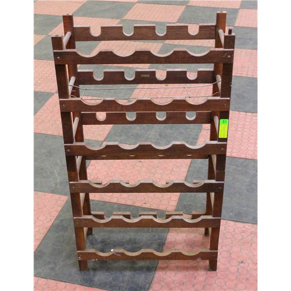 LARGE WOOD WINE RACK H-36"