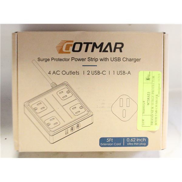BRAND NEW SURGE PROTECTOR WITH USB CHARGER