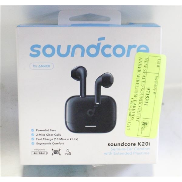 NEW SEALED SOUNDCORE BY ANKER WIRELESSE EARBUDS