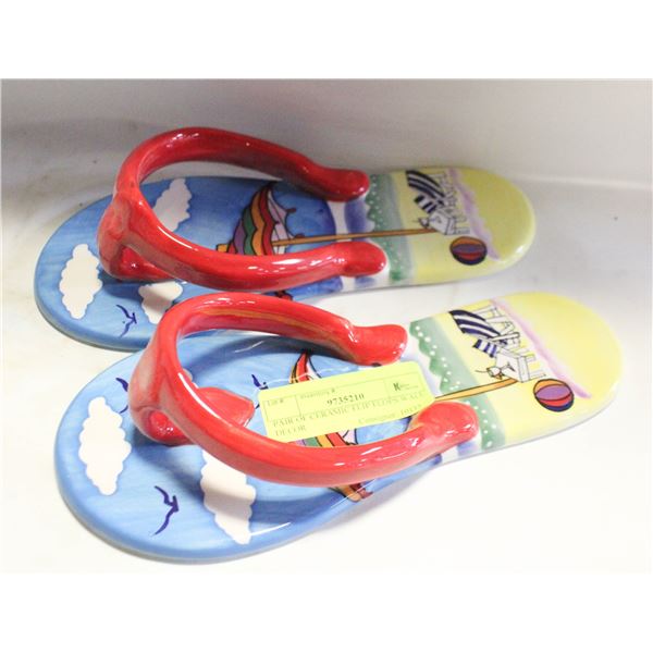 PAIR OF CERAMIC FLIP FLOPS WALL DÉCOR