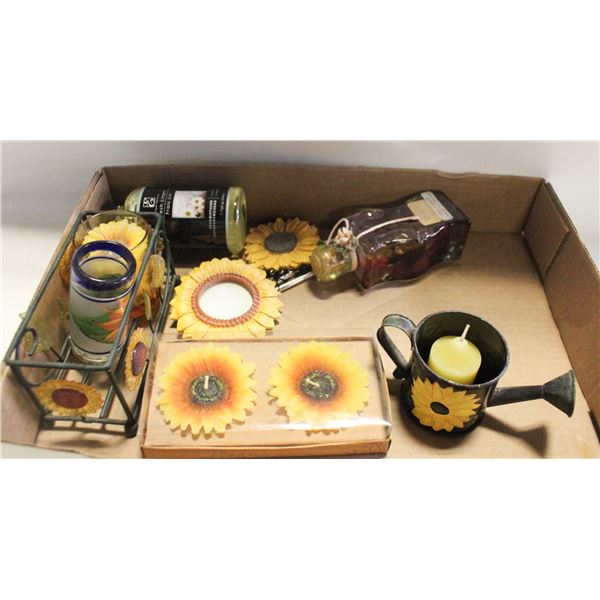 SUNFLOWER THEME CANDLES AND HOME DÉCOR