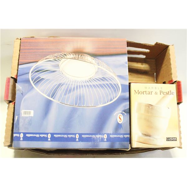 MORTER & PESTLE + SERVING BASKET