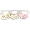 Image 1 : COLLECTION OF 3 FINE CHINA CUPS AND SAUCERS