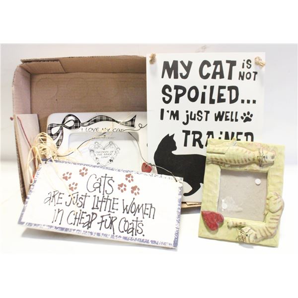 FLAT OF CAT LOVER PICTURES AND ITEMS
