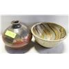 Image 1 : POTTERY BOWL & VASE
