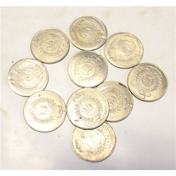 10 EDMONTON POLICE COMMEMORATIVE COINS