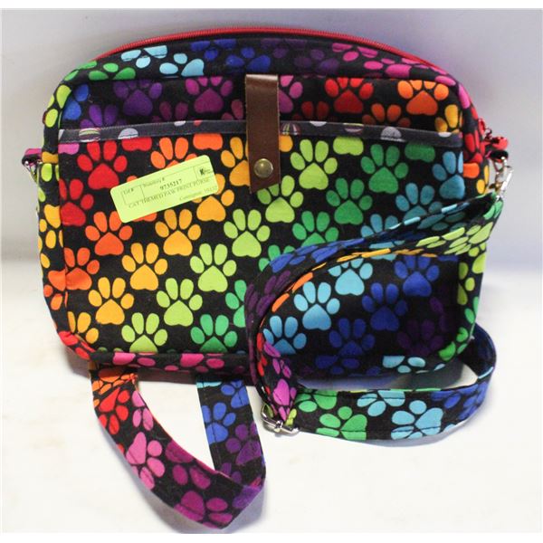 CAT THEMED PAW PRINT PURSE