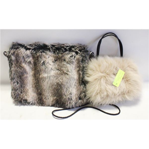 2 FURRY DESIGNER PURSES