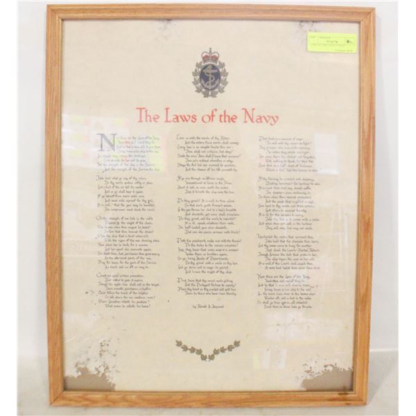 LAWS OF THE NAVY 17"X21"