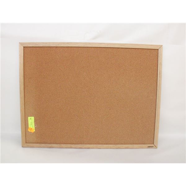STAPLES BRAND WOOD FRAMED CORK BOARD- 18 X 24