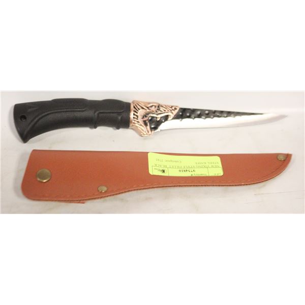 NEW VIKING STYLE FILLET  BLACK STEEL KNIFE