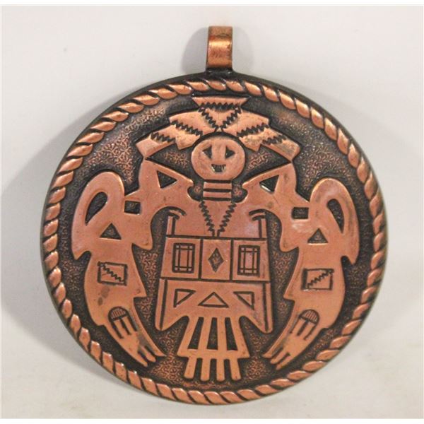 VINTAGE COPPER INDIGENOUS LARGE PENDANT