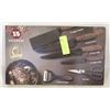 Image 1 : NEW 6PC KITCHEN KNIFE BLOCK SET HIGH CARBON