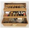 Image 1 : VINTAGE FISHING TABLE BOX W/SEWING