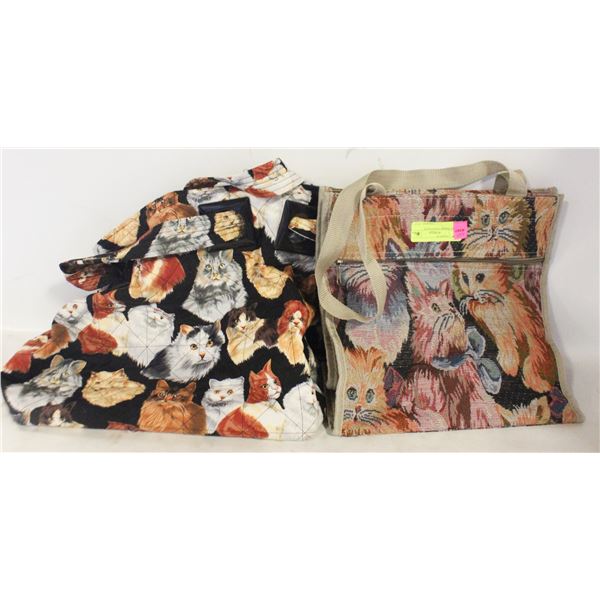 2 CAT THEME HAND BAGS
