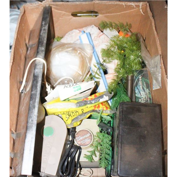 AQUARIUM ACCESSORIES INCLUDING PUMPS, LIGHT,