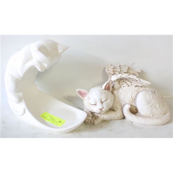2 CERAMIC CAT THEME HOME DÉCOR ACCENTS