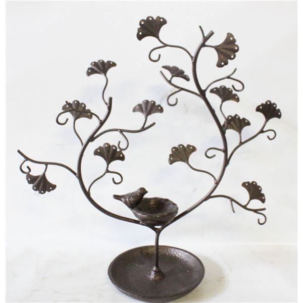 VINTAGE METAL 16" JEWELRY HOLDER STAND