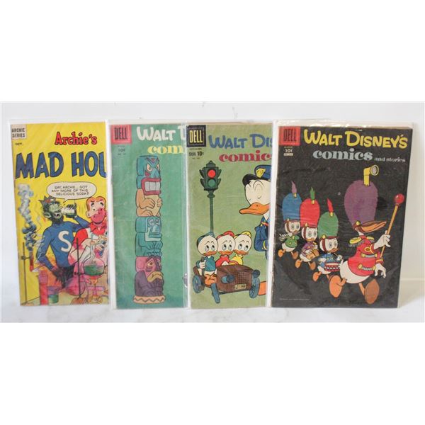 4 VINTAGE COMIC BOOKS BAGGED & BOARD