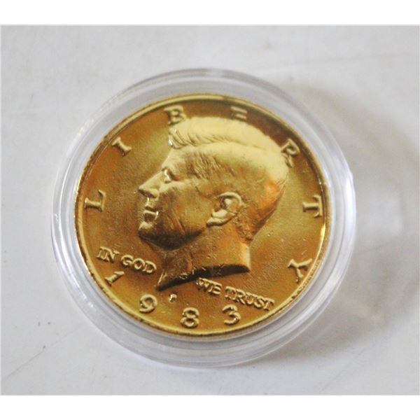 1985 GOLD TONE JFK HALF DOLLAR COMMEMORATIVE