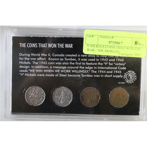 V NICKELS COINS THAT WON THE WAR - THE MORGAN