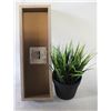 Image 1 : FAUX PLANT AND WOODEN DECOR SIGN