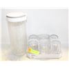 Image 1 : SPAGHETTI CONTAINER & 6 SMALL GLASSES