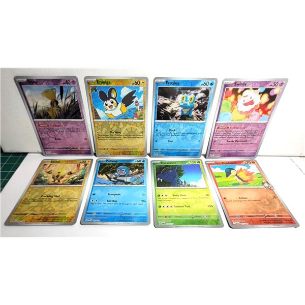 10) LOT OF 8 BASIC POKEMON REVERSE