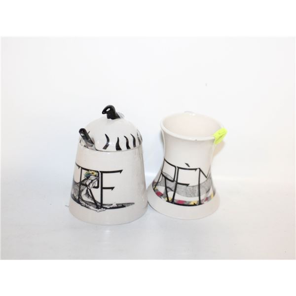 ANTHROPOLOGIE CREAMER AND SUGAR