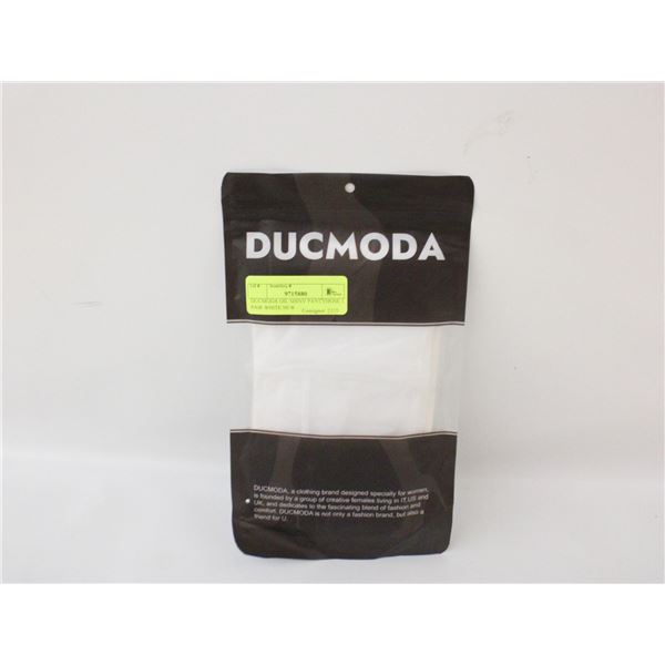 DUCMODA OIL SHINY PANTYHOSE 1 PAIR WHITE NEW