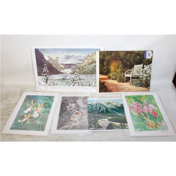 BOTANICAL NATURE PRINTS- LOT OF 6 ASSORTED