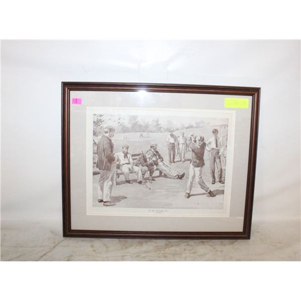 FRAMED PRINT "AT THE SEVENTH TEE" BY