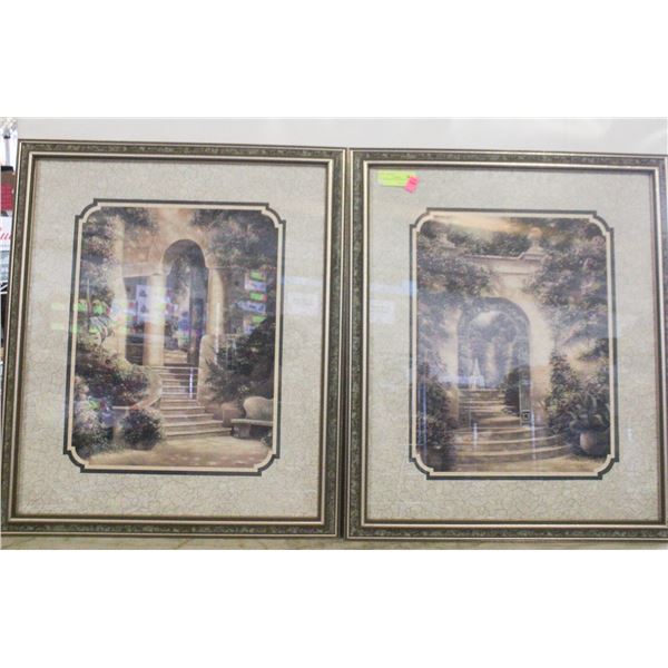 2 GREEK SCENERIES PRINT FRAMED 23" X 27"