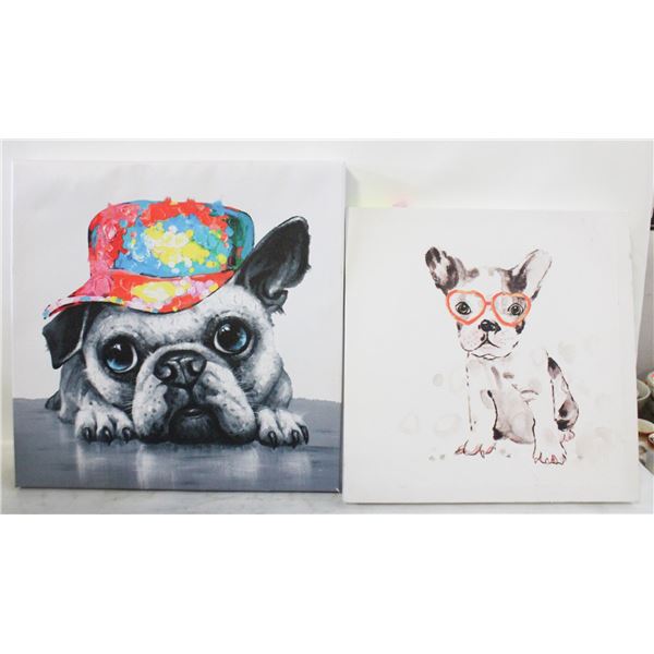 PAIR OF ESTATE CANINE CANVAS WALL