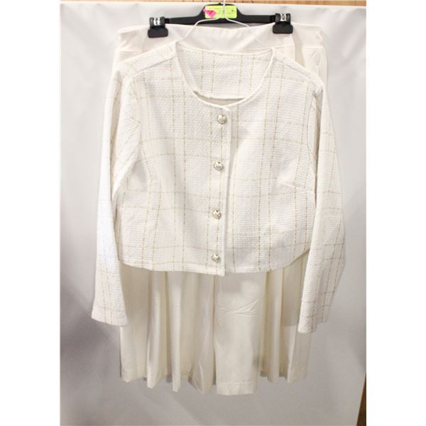 CREAM & GOLD CHECK JACKET WITH