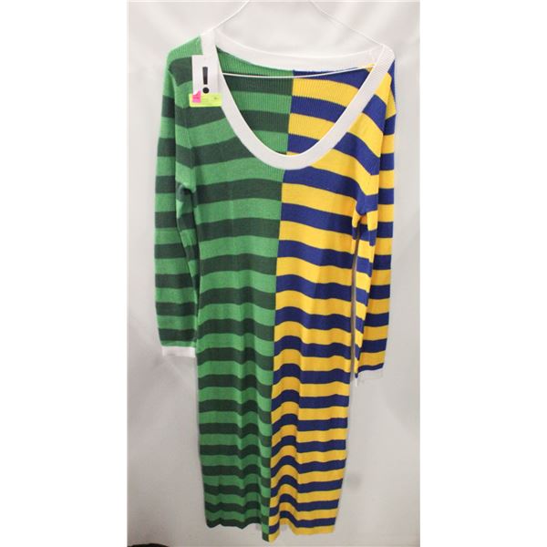 NEW- WOMEN’S LONG MULTICOLOURED DRESS L