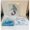 Image 1 : 3 MERMAID WALL ART DECOR SET FRAMED & CANVAS