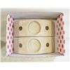 Image 1 : 2 PCS DECORATIVE CREAM CERAMIC CANDLE HOLDER