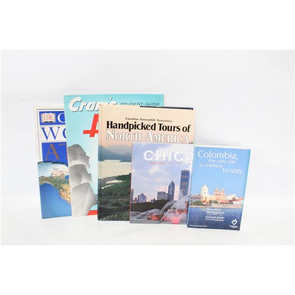 TRAVEL GUIDES/WORLD MAPS BOX LOT ASSORTED